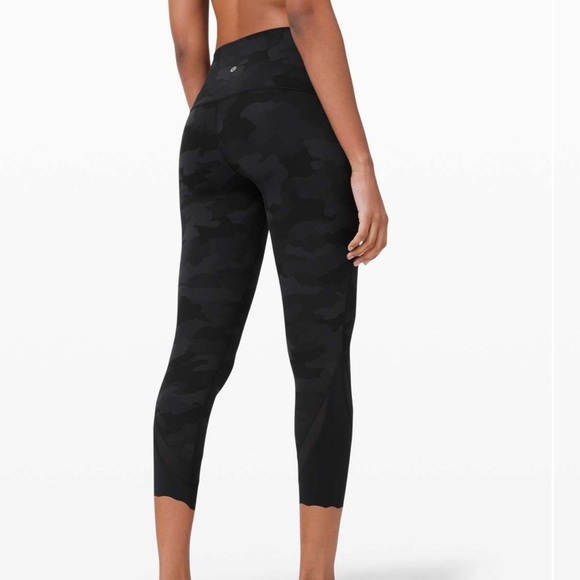 Lululemon Wunder Under Crop High-Rise Scallop Luxtreme 23” Camo Deep Coal Multi - Picture 1 of 8
